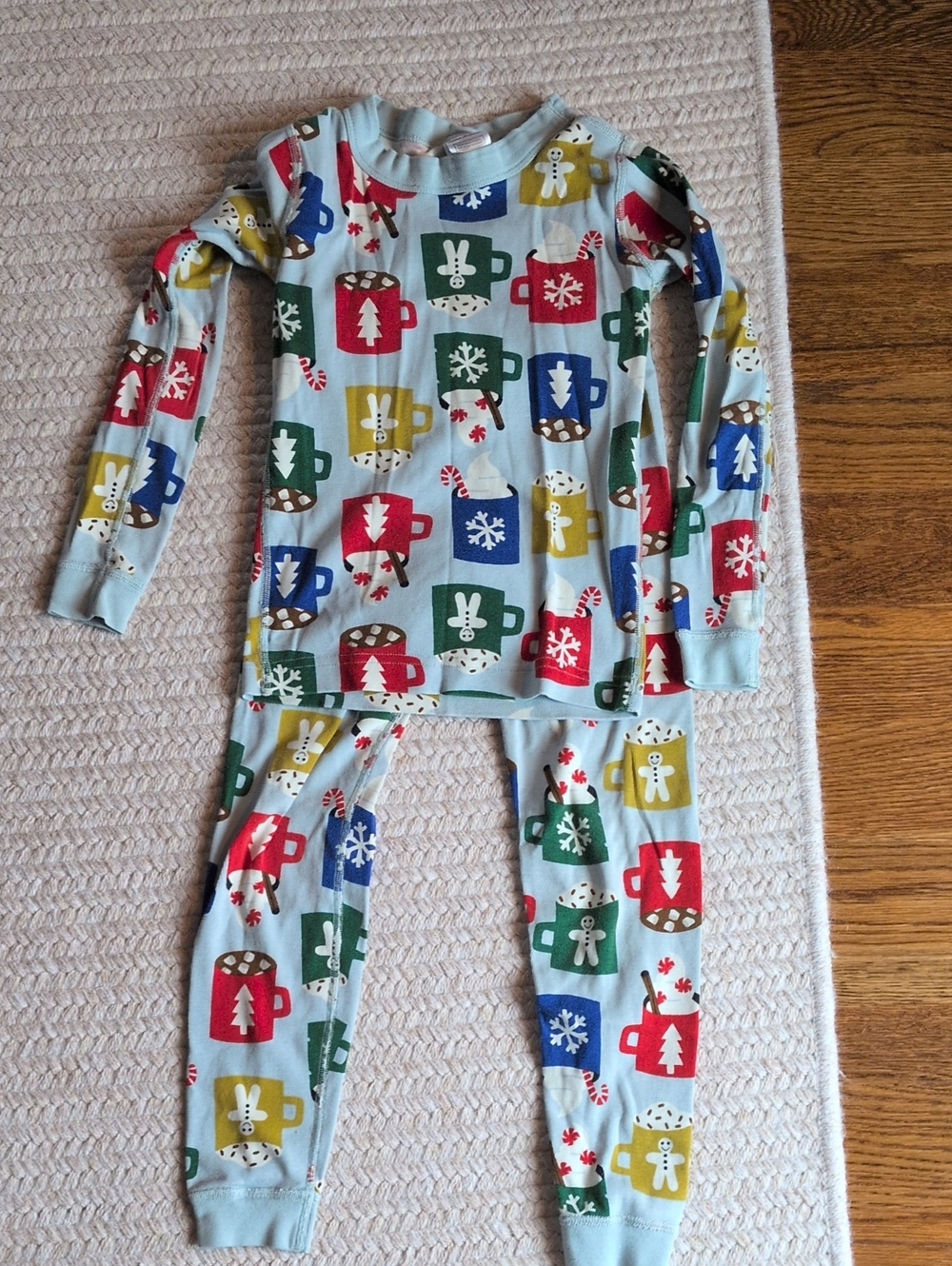 Hanna Andersson Light Blue Holiday Mug & Cookie Pajama Set